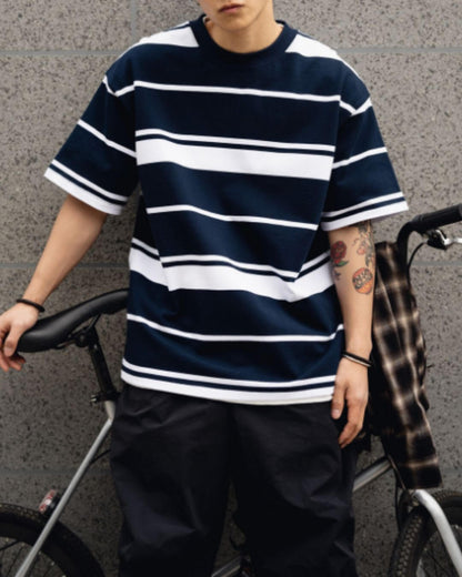 【URBANEST】ワイドボーダーオーバーサイズTシャツ 2color UN0075