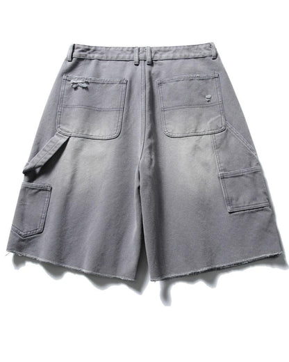 【URBANEST】ダメージ加工ダブルニーカットオフデニムバギーショーツ 3color UN0092