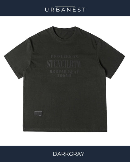 【URBANEST】【1着￥4290】【お得なSET商品】ステンシルロゴクルーネックグラフィックTシャツ 2color UN0088