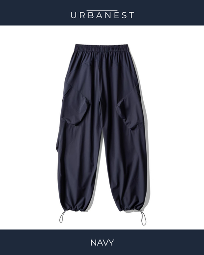 【URBANEST】ナイロンドローコードパラシュートパンツ 2color UN0026