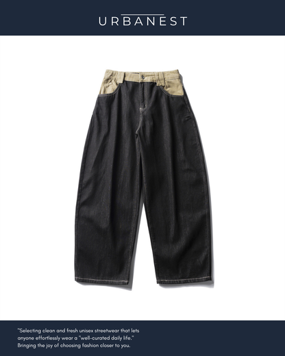 【URBANEST】ツートーンバルーンデニムパンツ UN0042