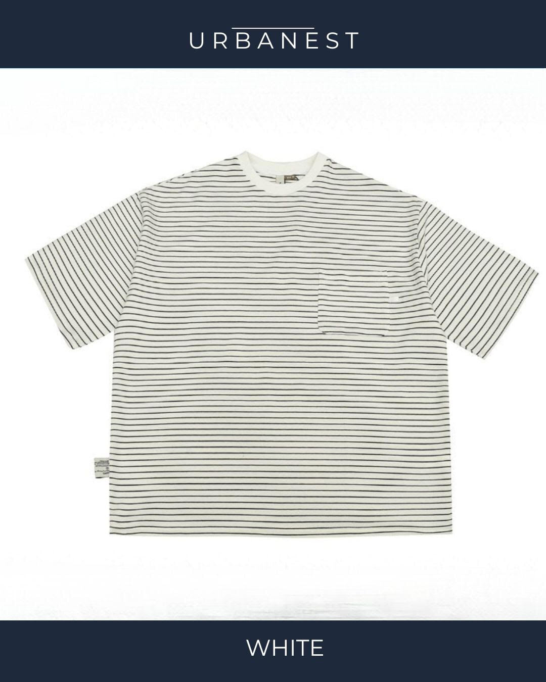 【URBANEST】【1着￥4490】【お得なSET商品】細ボーダーオーバーサイズクルーネックTシャツ 2color UN0095