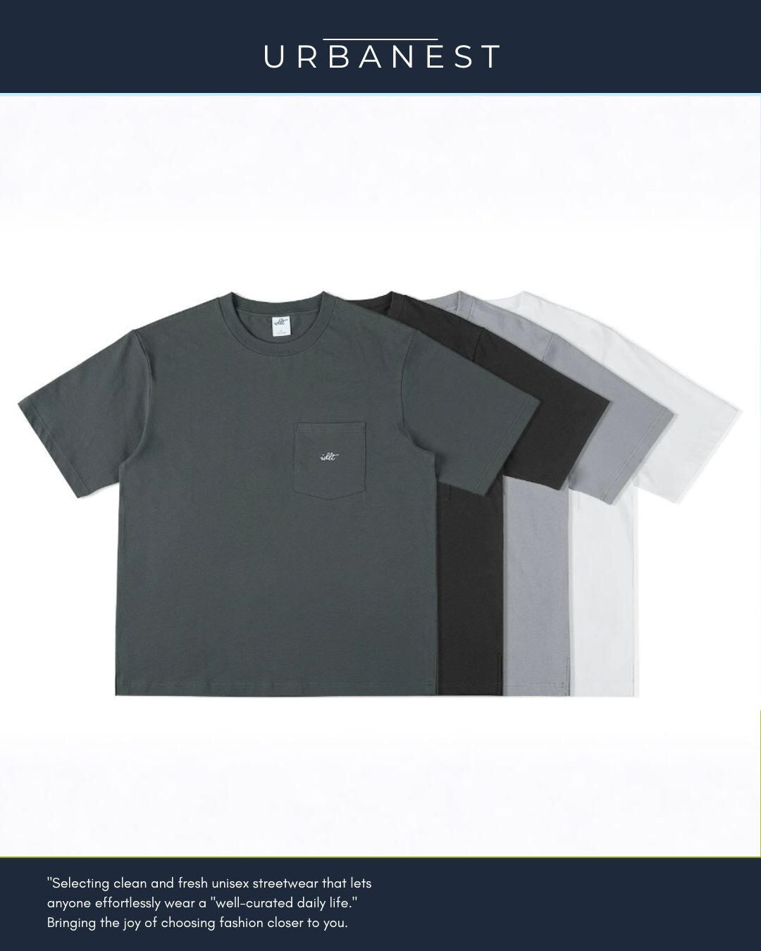 【URBANEST】【1着￥5490】【お得なSET商品】胸ポケットワンポイントクルーネックTシャツ 7color UN0073