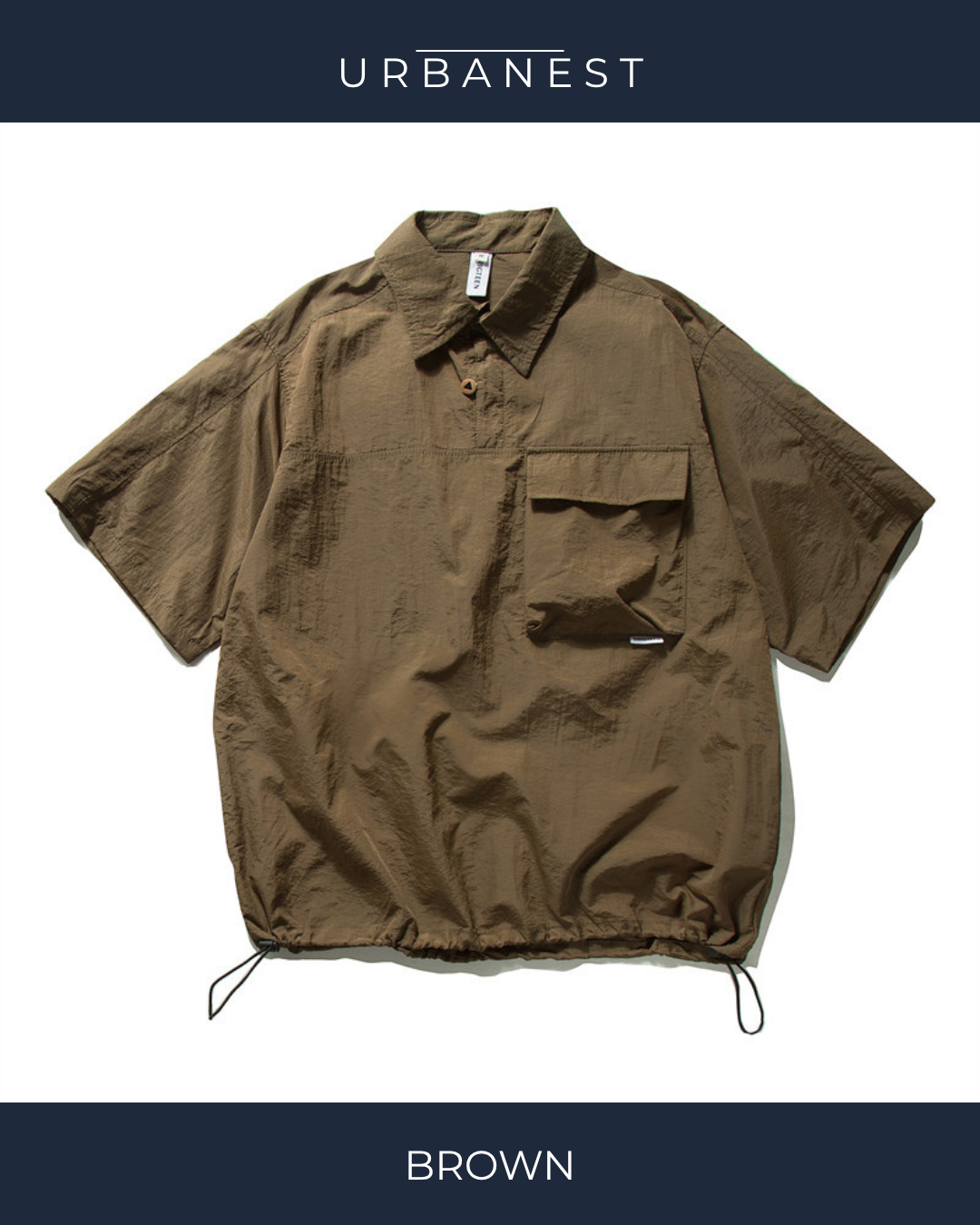 【URBANEST】フラップポケットドローコードシャツ 2color UN0003