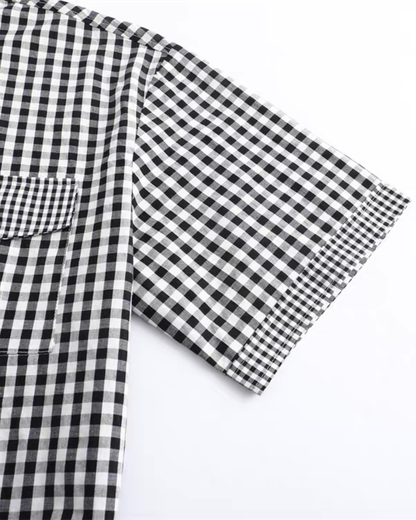 【URBANEST】ミックスギンガムダブルポケットシャツ 2color UN0029
