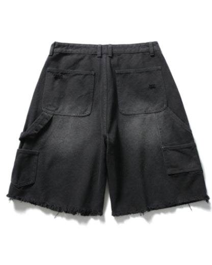【URBANEST】ダメージ加工ダブルニーカットオフデニムバギーショーツ 3color UN0092