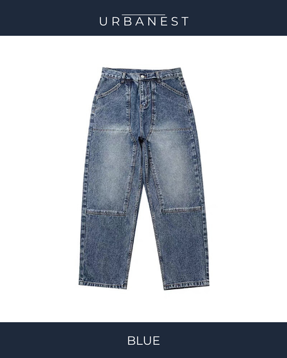 【URBANEST】パネルウォッシュデニムパンツ 2color UN0023