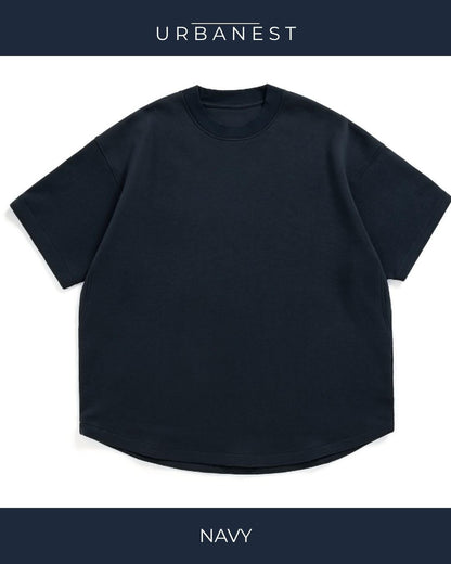 【URBANEST】ラウンドヘムクルーネック半袖Tシャツ 4color UN0082