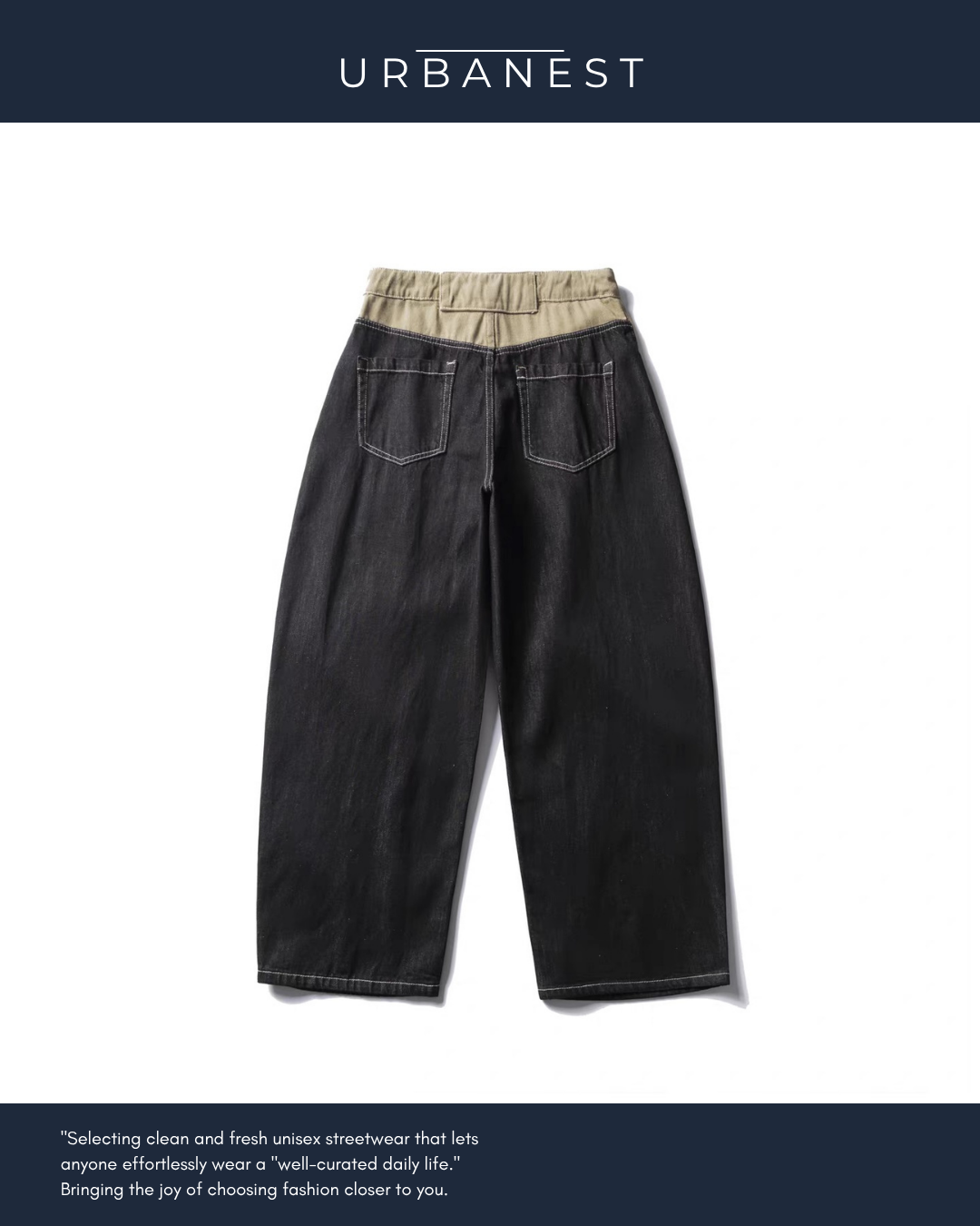 【URBANEST】ツートーンバルーンデニムパンツ UN0042