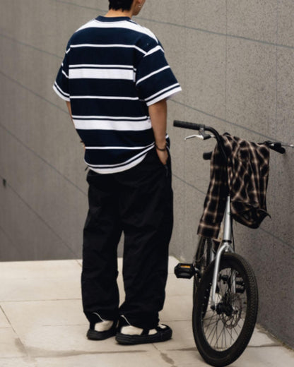 【URBANEST】ワイドボーダーオーバーサイズTシャツ 2color UN0075