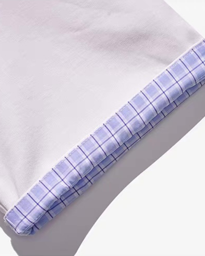 【URBANEST】チェックアクセントレイヤードTシャツ 2color UN0019