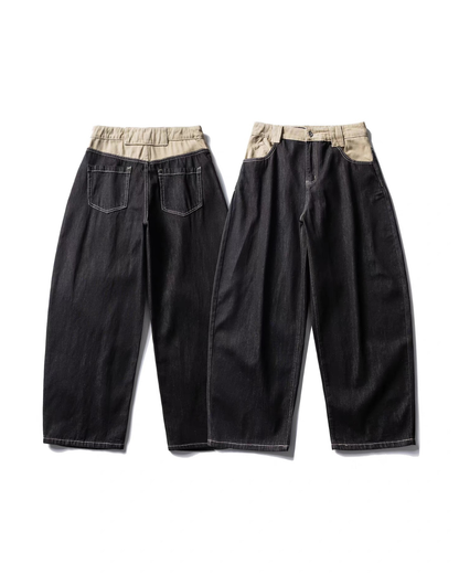 【URBANEST】ツートーンバルーンデニムパンツ UN0042