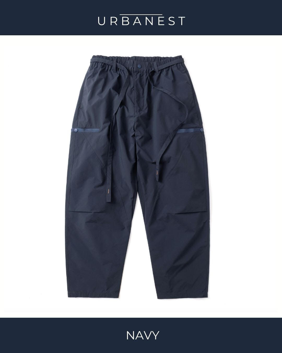 【URBANEST】ロングドローコードワイドパラシュートパンツ 2color UN0087