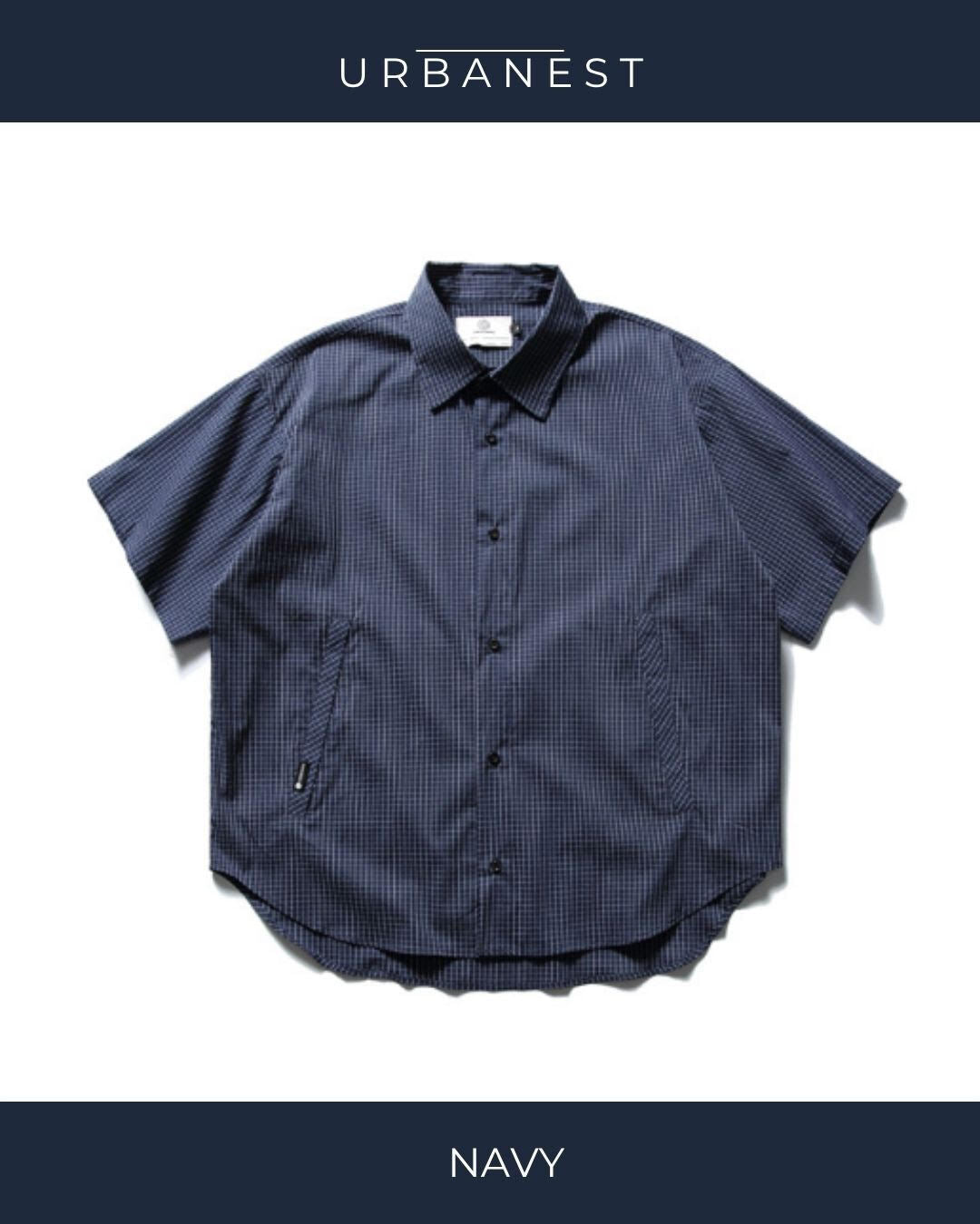 【URBANEST】リラックスフィット格子柄半袖シャツ 2color UN0093