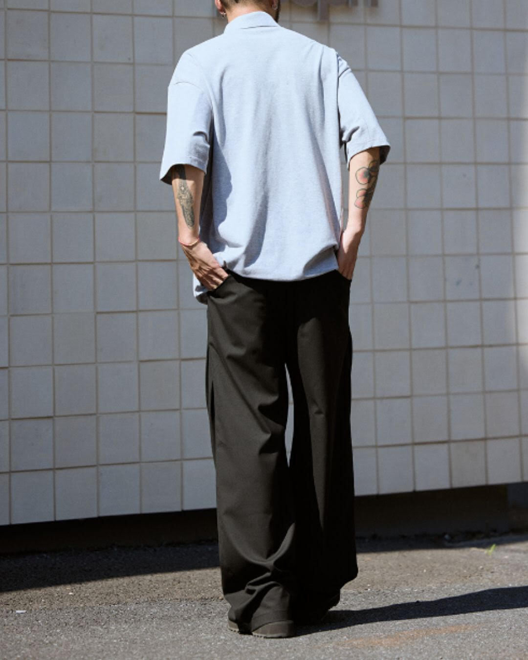 【URBANEST】オーバーサイズスナップボタン半袖ポロシャツ 4color UN0076