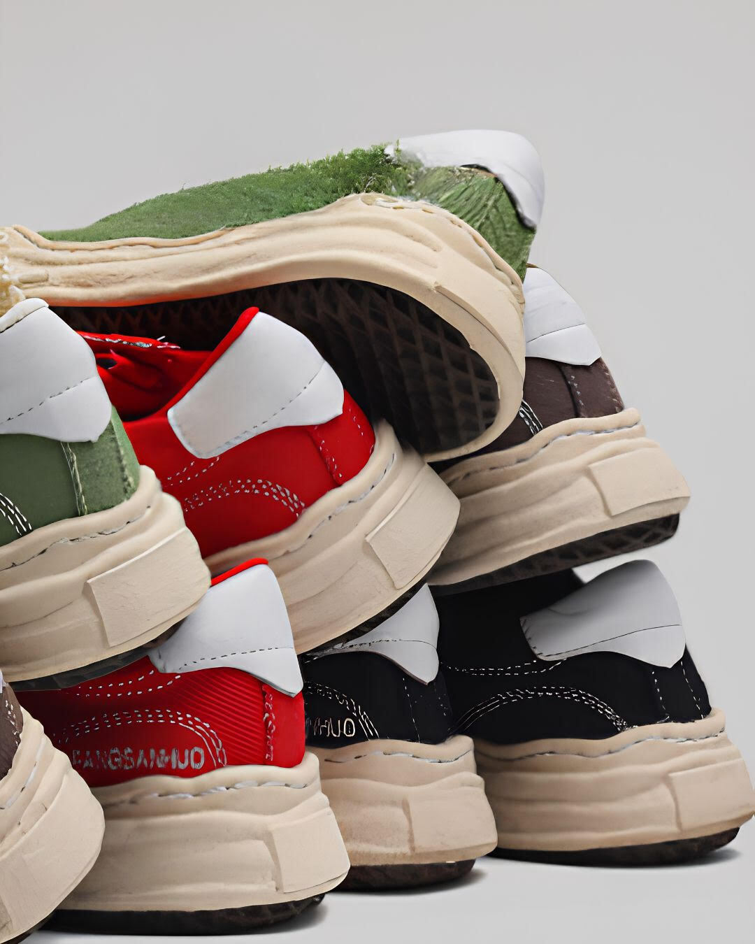 【URBANEST】極太ロープ風シューレースキャンバス厚底スニーカー 3color UN0055