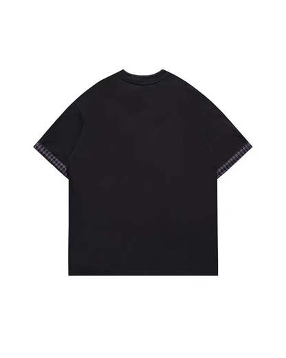 【URBANEST】チェックアクセントレイヤードTシャツ 2color UN0019