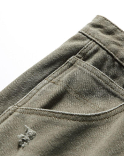 【URBANEST】ダメージ加工ダブルニーカットオフデニムバギーショーツ 3color UN0092