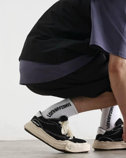 【URBANEST】極太ロープ風シューレースキャンバス厚底スニーカー 3color UN0055