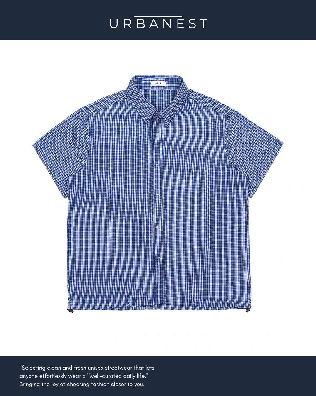 【URBANEST】ドローコードチェックショートシャツ UN0039