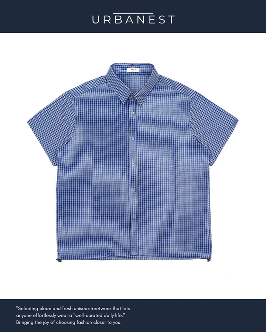 【URBANEST】ドローコードチェックショートシャツ UN0039