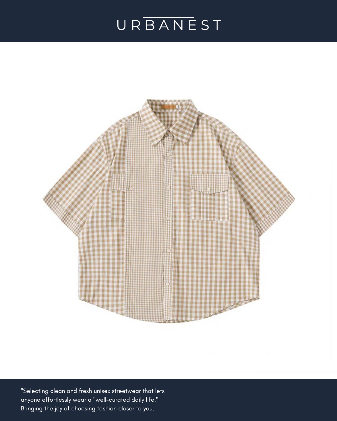 【URBANEST】ミックスギンガムダブルポケットシャツ 2color UN0029