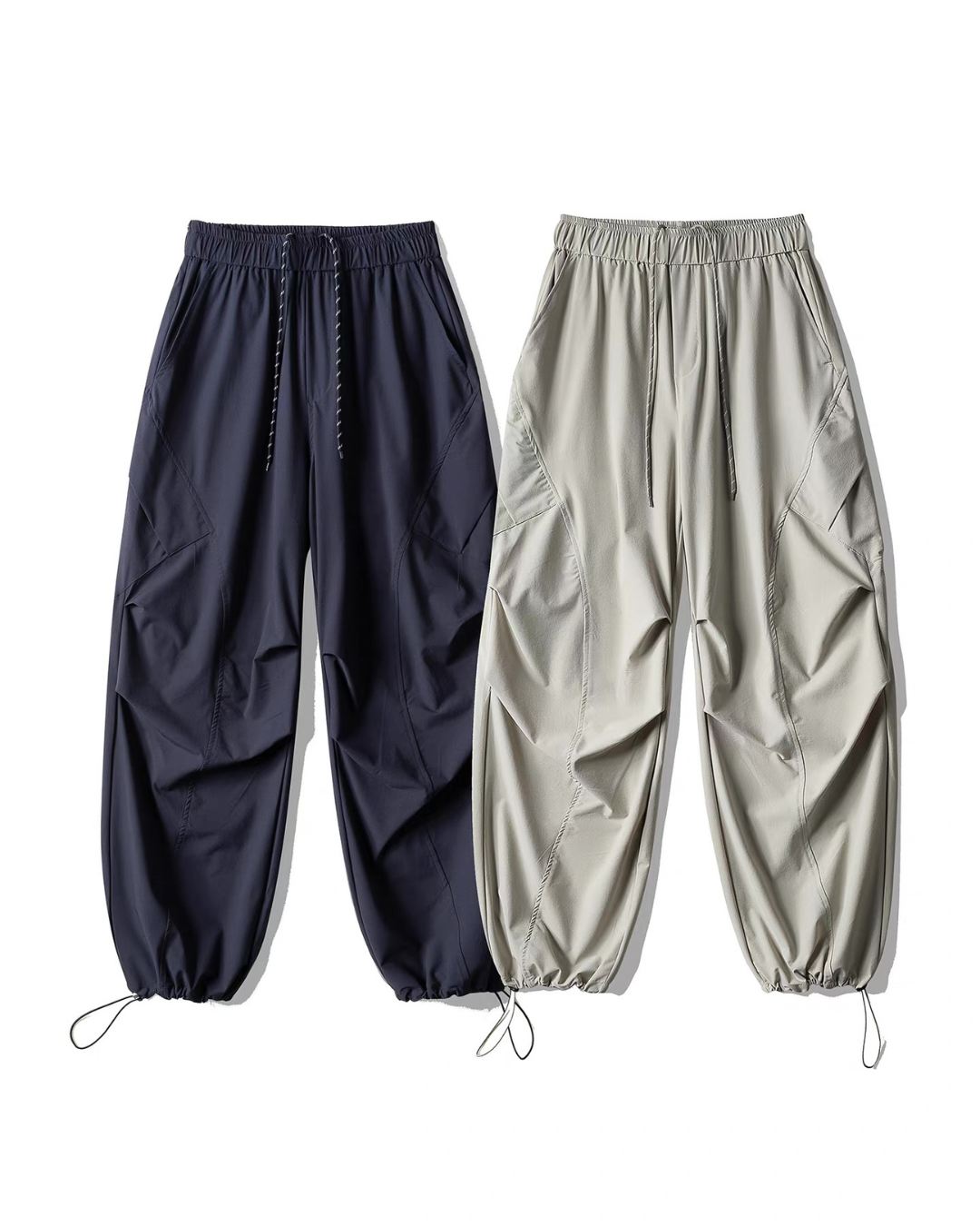 【URBANEST】ナイロンドローコードパラシュートパンツ 2color UN0026