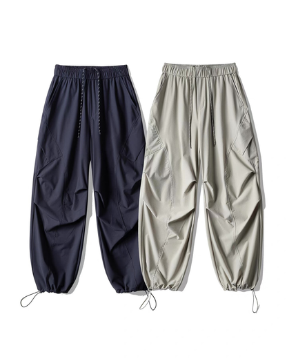 【URBANEST】ナイロンドローコードパラシュートパンツ 2color UN0026