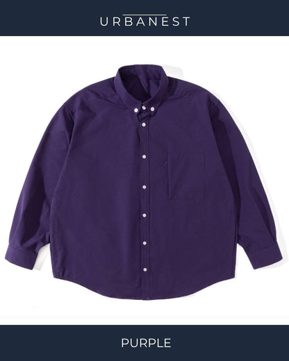 【URBANEST】ジップポケット長袖ボタンダウンシャツ 3color UN0084