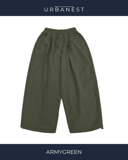 【URBANEST】ドローコードワイドバルーンハーフパンツ 5color UN0094