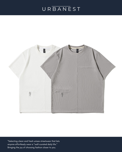 【URBANEST】ワッフルポケットルーズTシャツ 2color UN0033