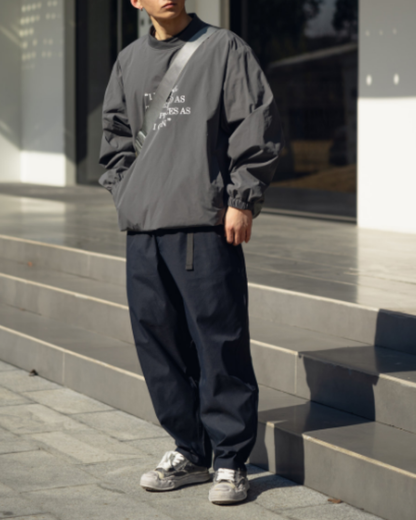 【URBANEST】ウェビングベルト付きワイドテーパードイージーパンツ 3color UN0079