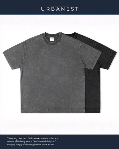 【URBANEST】【1着￥5490】【お得なSET商品】ストーンウォッシュクルーネックTシャツ 2color UN0072