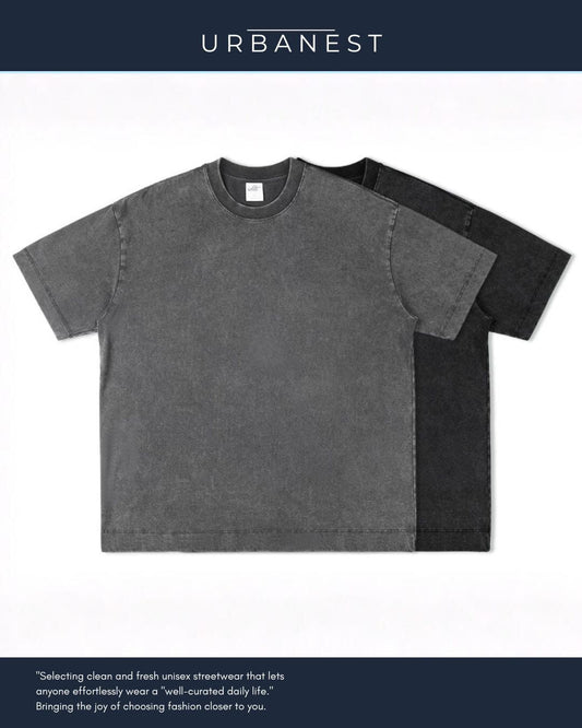 【URBANEST】【1着￥5490】【お得なSET商品】ストーンウォッシュクルーネックTシャツ 2color UN0072