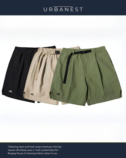 【URBANEST】ウェビングベルト付きアウトドアハーフパンツ 3color UN0099