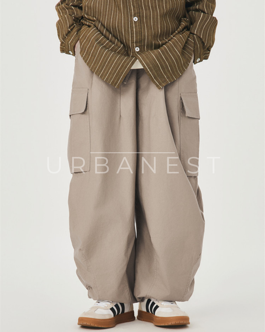 【URBANEST】ドローコードワイドカーゴパンツ 4color UN0013