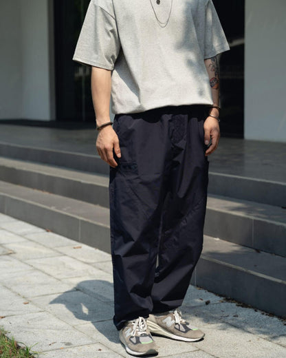 【URBANEST】ロングドローコードワイドパラシュートパンツ 2color UN0087