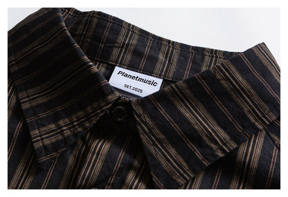 【URBANEST】striped long sleeve casual shirt 3color 【UN0213】