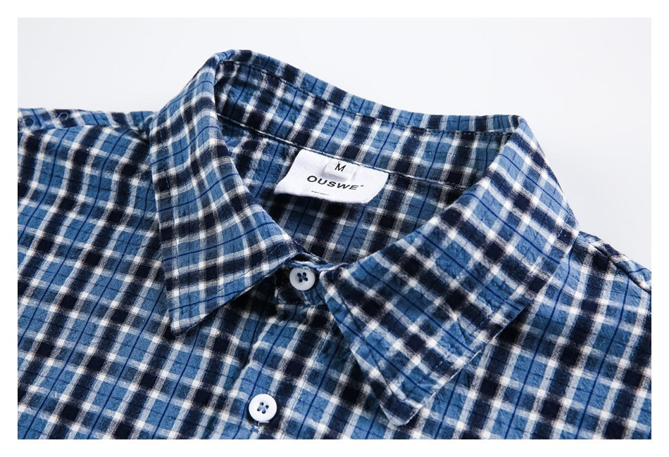 【URBANEST】plaid short sleeve casual shirt 1color 【UN0192】