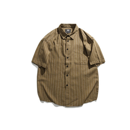 【URBANEST】pinstripe pocket short sleeve shirt 3color 【UN0218】