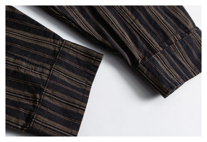 【URBANEST】striped long sleeve casual shirt 3color 【UN0213】
