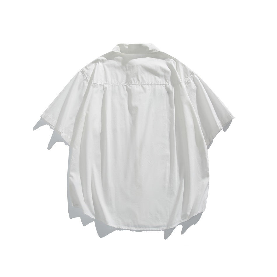 【URBANEST】embroidered chest short sleeve shirt 2color 【UN0204】