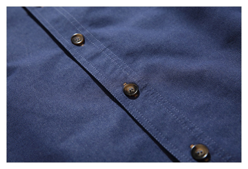 【URBANEST】contrast pocket denim long sleeve shirt 1color 【UN0217】