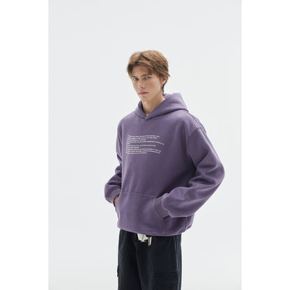 【URBANEST】small text printed loose pullover hoodie 2color 【UN0234】