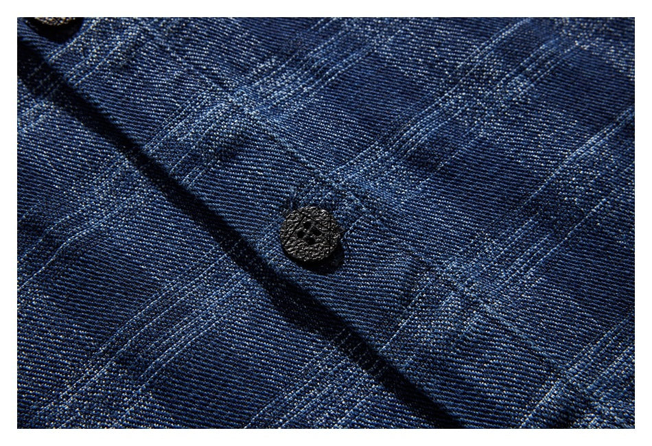【URBANEST】plaid denim long sleeve shirt 1color 【UN0227】