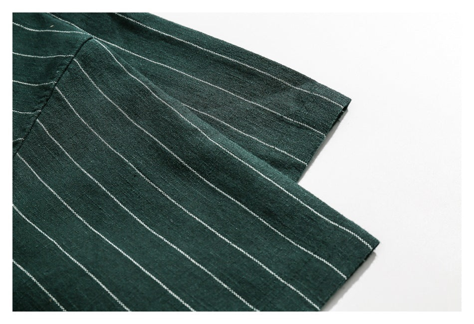 【URBANEST】pinstripe pocket short sleeve shirt 3color 【UN0218】