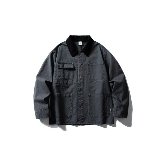 【URBANEST】corduroy collar canvas chore jacket 1color 【UN0242】