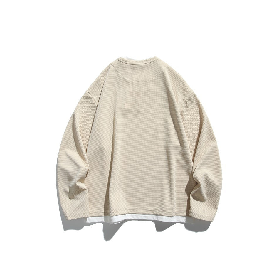 【URBANEST】ワッフルレイヤードキーネックロンT 3color 【UN0188】