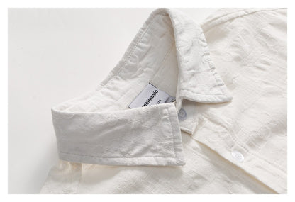 【URBANEST】double pocket textured short sleeve shirt 2color 【UN0207】