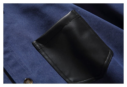 【URBANEST】contrast pocket denim long sleeve shirt 1color 【UN0217】